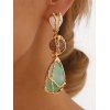 Boucles d'oreilles tendance en pierre géométrique en forme de goutte - Vert 