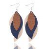 Boucles d'oreilles en PU à plusieurs niveaux en forme de feuille et colorblock - multicolor C 