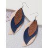 Boucles d'oreilles en PU à plusieurs niveaux en forme de feuille et colorblock - multicolor C 
