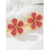 Boucles d'oreilles de vacances en forme de fleur, style frais - Rouge 