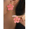 Boucles d'oreilles de vacances en forme de fleur, style frais - Rouge 