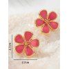 Boucles d'oreilles de vacances en forme de fleur, style frais - Rouge 