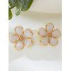 Boucles d'oreilles de vacances en forme de fleur, style frais - Blanc 