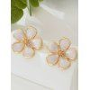 Boucles d'oreilles de vacances en forme de fleur, style frais - Blanc 