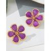 Boucles d'oreilles de vacances en forme de fleur, style frais - Pourpre 