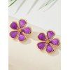 Boucles d'oreilles de vacances en forme de fleur, style frais - Pourpre 