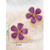 Boucles d'oreilles de vacances en forme de fleur, style frais - Pourpre 