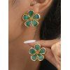 Boucles d'oreilles de vacances en forme de fleur, style frais - Vert 