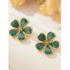 Boucles d'oreilles de vacances en forme de fleur, style frais - Vert 