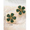 Boucles d'oreilles de vacances en forme de fleur, style frais - Vert 