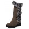 Colorblock Faux Fur Buckle Strap Snow Boots - BROWN EU 41