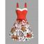 Robe de Noël mini en fausse fourrure avec imprimé bonhomme en pain d'épice et sapin. - Rouge XXL | US 14