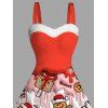 Robe de Noël mini en fausse fourrure avec imprimé bonhomme en pain d'épice et sapin. - Rouge XXXXXL | US 20
