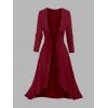 Ensemble deux pièces : robe à fines bretelles et haut long ouvert sur le devant, imprimé zigzag colorblock. - Rouge Vineux XL | US 12