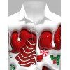 Chemise de Noël pour homme, imprimée sapin de Noël, à boutons - Rouge 5XL