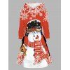 Robe sweat à capuche de Noël à imprimé flocons et bonhommes de neige, lacée - Rouge L | US 8-10