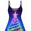 Robe de Noël à imprimé sapin et élans, bretelles spaghetti - INDIGO COLOR XXXXXL | US 20