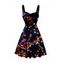 Robe de Noël mini froncée à imprimé lumineux coloré - Noir XXXXXL | US 20