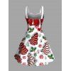 Holiday Couple Outfit Christmas Tree Printed Faux Fur Dress and Shirt Set - Rouge S | US 4