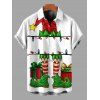 Holiday Couple Outfit Christmas Hat Striped Socks Print Dress and Shirt Set - Vert S | US 4