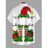 Holiday Couple Outfit Christmas Hat Striped Socks Print Dress and Shirt Set - Vert S | US 4