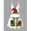 Holiday Couple Outfit Christmas Hat Striped Socks Print Dress and Shirt Set - Vert S | US 4
