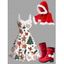 Winter Outfit Christmas Tree Gingerbread Man Print Faux Fur Dress and Cape Boots Set - Rouge S | US 4