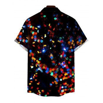 Christmas Couple Outfit Colored Light Print Dress and Shirt Set