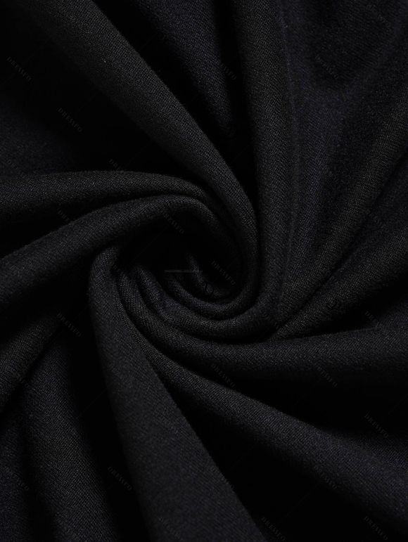 Winter Women Outfit Cut Out Top Grommet Leggings Faux Fur Boots Set - Noir S | US 4