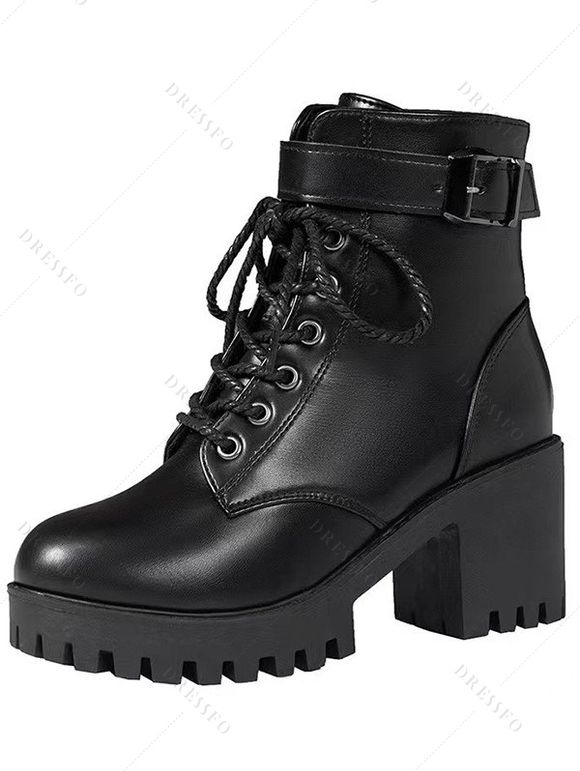 Gothic Women Outfit Textured Lace Up Cut Out Top Buckle Leggings and Boots Set - Vert Armée S | US 4