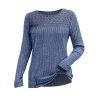 Haut uni texturé à motif géométrique ajouré - Bleu gris XXL | US 12