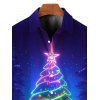 Chemise de Noël pour homme, motif sapin et élan, boutonnée - INDIGO COLOR L