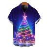 Chemise de Noël pour homme, motif sapin et élan, boutonnée - INDIGO COLOR L