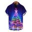 Chemise de Noël pour homme, motif sapin et élan, boutonnée - INDIGO COLOR L