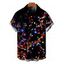 Chemise de Noël pour homme, imprimé lumineux coloré, boutonnée - Noir 4XL