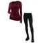 Gothic Women Outfit Grommet O-ring Cut Out Top and Leggings Set - Rouge Vineux S | US 4