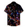 Christmas Couple Outfit Colored Light Print Dress and Shirt Set - Noir S | US 4