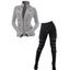 Women Outfit Zip Up Mock Button Stand-up Collar Sweater and Leggings Set - Noir S | US 4