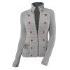 Women Outfit Zip Up Mock Button Stand-up Collar Sweater and Leggings Set - Gris Clair S | US 4