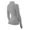 Women Outfit Zip Up Mock Button Stand-up Collar Sweater and Leggings Set - Gris Clair S | US 4