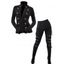 Women Outfit Zip Up Mock Button Stand-up Collar Sweater and Leggings Set - Noir S | US 4