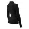 Women Outfit Zip Up Mock Button Stand-up Collar Sweater and Leggings Set - Noir S | US 4