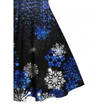 Christmas Women Outfit Snowflake Tree Print Faux Fur Dress and Warm Coat Set