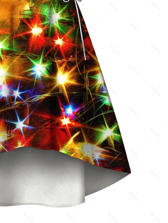 Robe de vacances brillante à étoiles en fausse fourrure lacée et asymétrique - multicolor A XXL | US 14