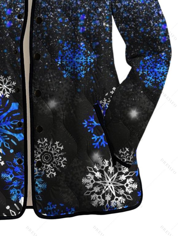 Christmas Women Outfit Snowflake Tree Print Faux Fur Dress and Warm Coat Set - Noir S | US 4