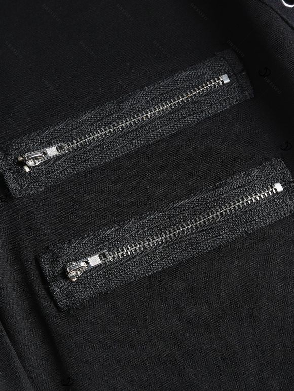 Gothic Women Outfit Lace Up Grommet Skew Neck Top and Pants Set - Rouge S | US 4