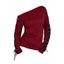 Haut gothique à lacets et œillets, col asymétrique et manches longues - Rouge Vineux XXL | US 14