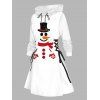 Robe sweat à capuche de Noël à imprimé bonhomme de neige et lacets - Blanc XXXXXL | US 20