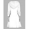 Robe sweat à capuche de Noël à imprimé bonhomme de neige et lacets - Blanc XXXXXL | US 20