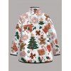 Manteau rembourré en coton avec poche imprimée bonhomme en pain d'épice et sapin de Noël - Blanc XXXXXL | US 20